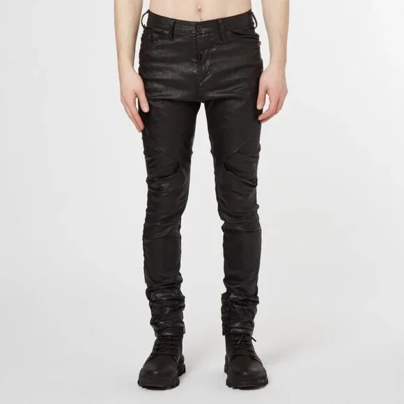 JULIUS Anima Mylar Slim Jeans Style 897PAM8 in Black